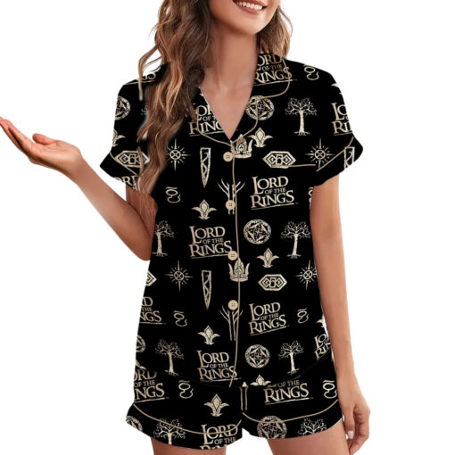Women’s Lord Of The Rings Fantasy Satin Pajamas Set - Image 3