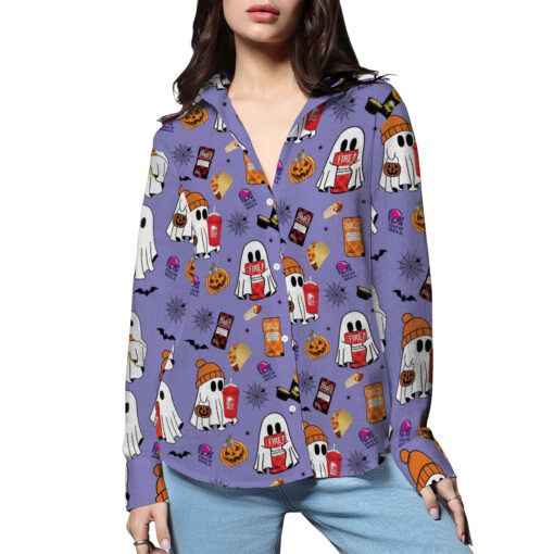 Cute Ghost Halloween Shirt, Matching Halloween Taco Bell Shirt - Image 2