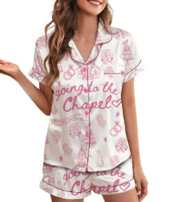 Alternative view of Women’s Going To The Chapel Gonna Get Married Bachelorette Bride Wedding Art Print Satin Pajama Set