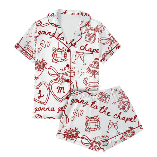 Women’s Going To The Chapel Gonna Get Married Satin Pajama Set - Image 2