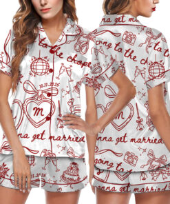 Women’s Going To The Chapel Gonna Get Married Satin Pajama Set