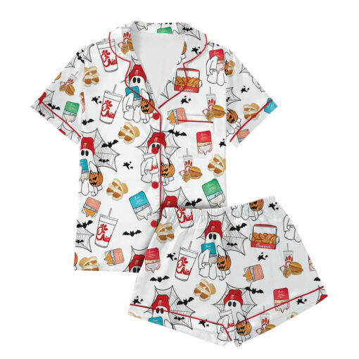 Chick Fil Halloween Satin Pajamas Set For Women - Image 2