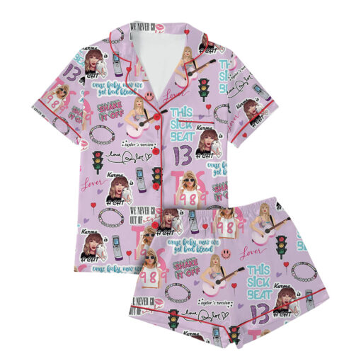 Taylor Swift Angels Roll Their Eyes Satin Pajamas Set - Image 2