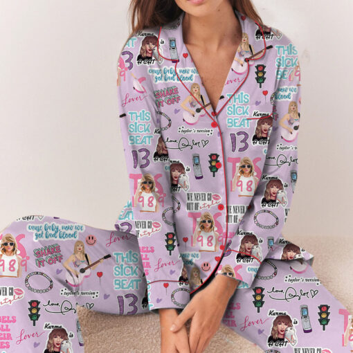 Taylor Swift Angels Roll Their Eyes Satin Pajamas Set - Image 6