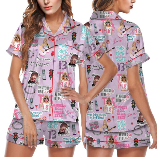 Taylor Swift Angels Roll Their Eyes Satin Pajamas Set