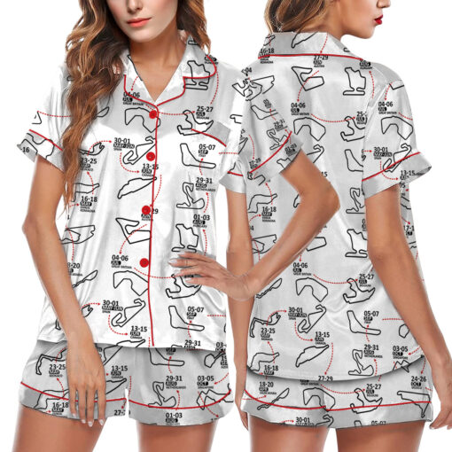 Formula One Racing F1 Satin Pajamas Set For Women