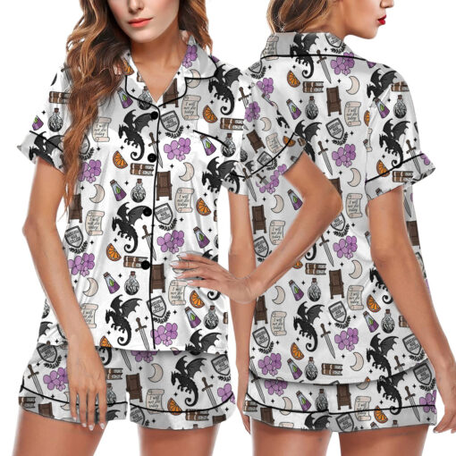 Basgiath War College Sleepwear Satin Pajamas Set