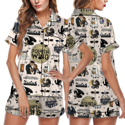 Fourth Wing Revolution Fly Or Die Satin Pajamas Set