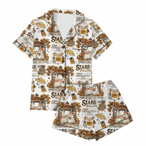 Stars Hollow Gilmore Shouls Satin Pajamas Set