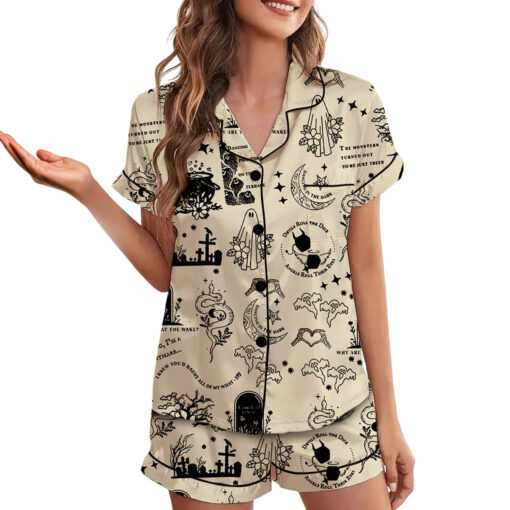 Coquette Taylor Swift Halloween Satin Pajamas Set - Image 3