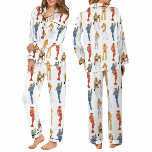 Cowboy Carter Tour Silky Satin Pajama Set For Women - Image 7