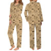 Women’s Middle Earth Map Print Lord Of The Rings Satin Pajama Set