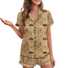Women’s Middle Earth Map Print Lord Of The Rings Satin Pajama Set