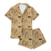 Women’s Middle Earth Map Print Lord Of The Rings Satin Pajama Set