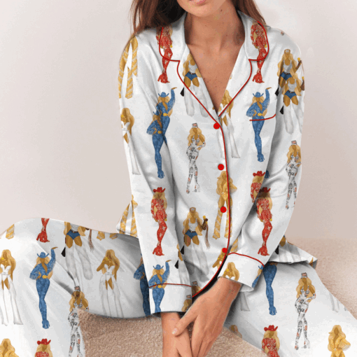 Cowboy Carter Tour Silky Satin Pajama Set For Women - Image 5