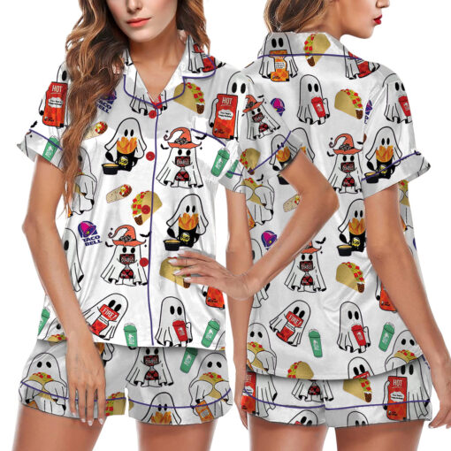 Halloween Taco Bell Satin Pajamas Set