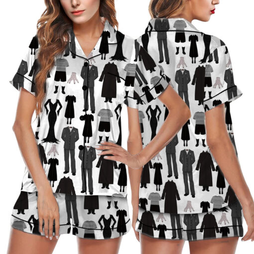 Wednesday Movie Satin Pajamas Set For Women