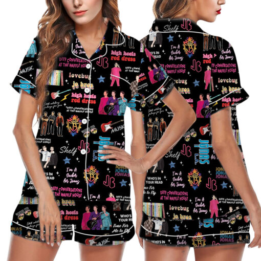 Jonas Brother Satin Pajamas Set For Women