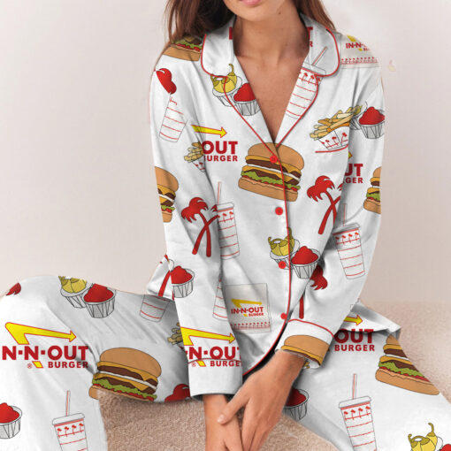 Burger Fast Food Satin Pajamas Set - Image 5
