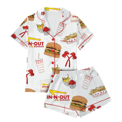 Burger Fast Food Satin Pajamas Set - Image 3