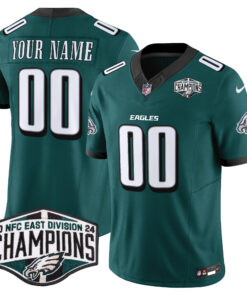Philadelphia Eagles 2024 NFC East Division Champions Vapor Limited Custom Jersey - All Stitched