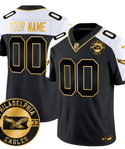 Philadelphia Eagles 2024 Throwback Gold Vapor Limited Custom Jersey - Est. 1933 Patch - All Stitched