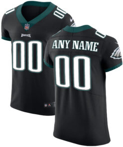 Philadelphia Eagles Custom Vapor Elite Black Jersey - All Stitched