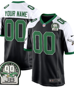 Philadelphia Eagles Jerome Brown Patch Kelly Green Game Custom Jersey - All Stitched