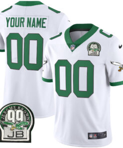 Philadelphia Eagles Jerome Brown Retired Patch Gold & Kelly Custom Jersey - All Stitched