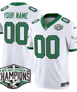 Philadelphia Eagles Kelly Green 2024 NFC East Division Champions Vapor Limited Custom Jersey - All Stitched