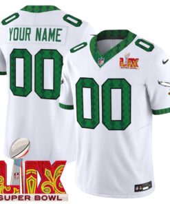 Philadelphia Eagles Kelly Green St. Patrick's Day Super Bowl LIX Patch Vapor Limited Custom Jersey - All Stitched