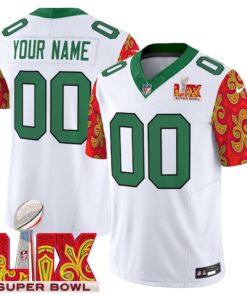 Philadelphia Eagles Kelly Green Super Bowl LIX Style Vapor Limited Custom Jersey - All Stitched