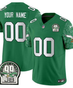 Philadelphia Eagles Kelly Green Vapor Limited Custom Jersey V4 - All Stitched