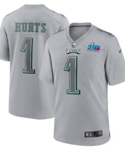 Philadelphia Eagles Super Bowl LVII Patch Atmosphere Game Jersey - Gray - All Stitched