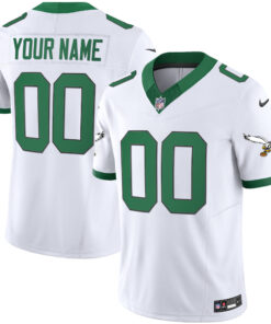 Philadelphia Eagles Throwback Kelly Vapor Limited Custom Jersey - All Stitched