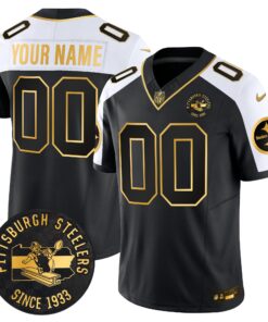 Pittsburgh Steelers Throwback 1933 Patch Gold Vapor Limited Custom Jersey - All Stitched