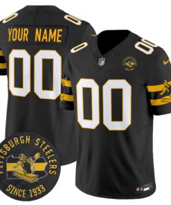 Pittsburgh Steelers Throwback 1933 Patch Vapor Limited Custom Jersey - All Stitched
