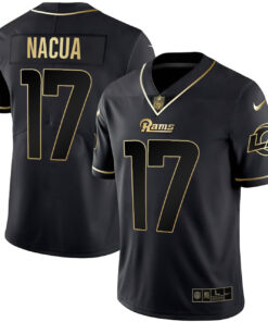 Puka Nacua Los Angeles Rams Black Gold Jersey - All Stitched