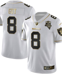 Ray Guy Las Vegas Raiders Inaugural Season Patch White Gold & Black Gold - All Stitched