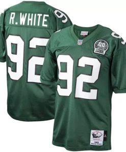 Reggie White Philadelphia Eagles Throwback Jerome Brown Patch Jersey - All Stitched
