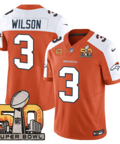 Russell Wilson Denver Broncos Super Bowl 50 Patch Vapor Jersey - All Stitched