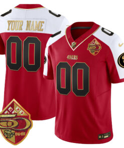 San Francisco 49ers 50th Anniversary Patch Vapor Limited Custom Jersey