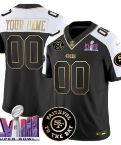 San Francisco 49ers Faithful & Super Bowl LVIII Patch Vapor Custom Jersey V2 - All Stitched