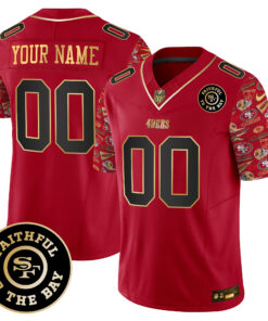 San Francisco 49ers Pattern Style Vapor Limited Custom Jersey - All Stitched
