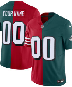 San Francisco 49ers Philadelphia Eagles Split Custom Jersey - All Stitched