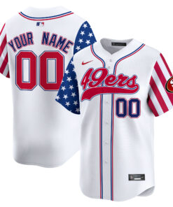 San Francisco 49ers White 2025 Independence Day Vapor Premier Limited Custom Jersey - All Stitched