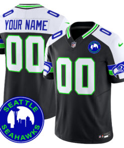 Seattle Seahawks 2024 Seattle City Patch Vapor Limited Custom Jersey - All Stitched