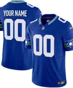 Seattle Seahawks Throwback & Gold Vapor Limited Custom Jersey - All Stitched