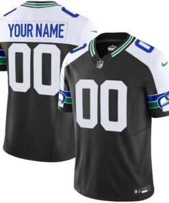 Seattle Seahawks Throwback Vapor Limited Custom Jersey - All Stitched