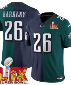 Split Philadelphia Eagles Midnight Green Super Bowl LIX & College Football Vapor Limited Jersey - All Stitched